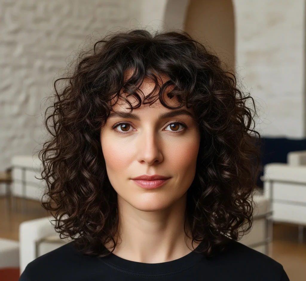 Longer than wide, often with a narrow chin and forehead. The key is to add width and reduce the appearance of length