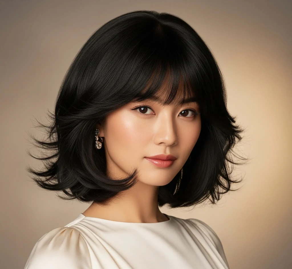 Textured Bob with Bangs