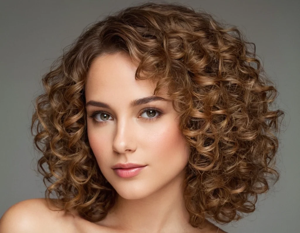 medium, bouncy curls, often the size of a Sharpie marker