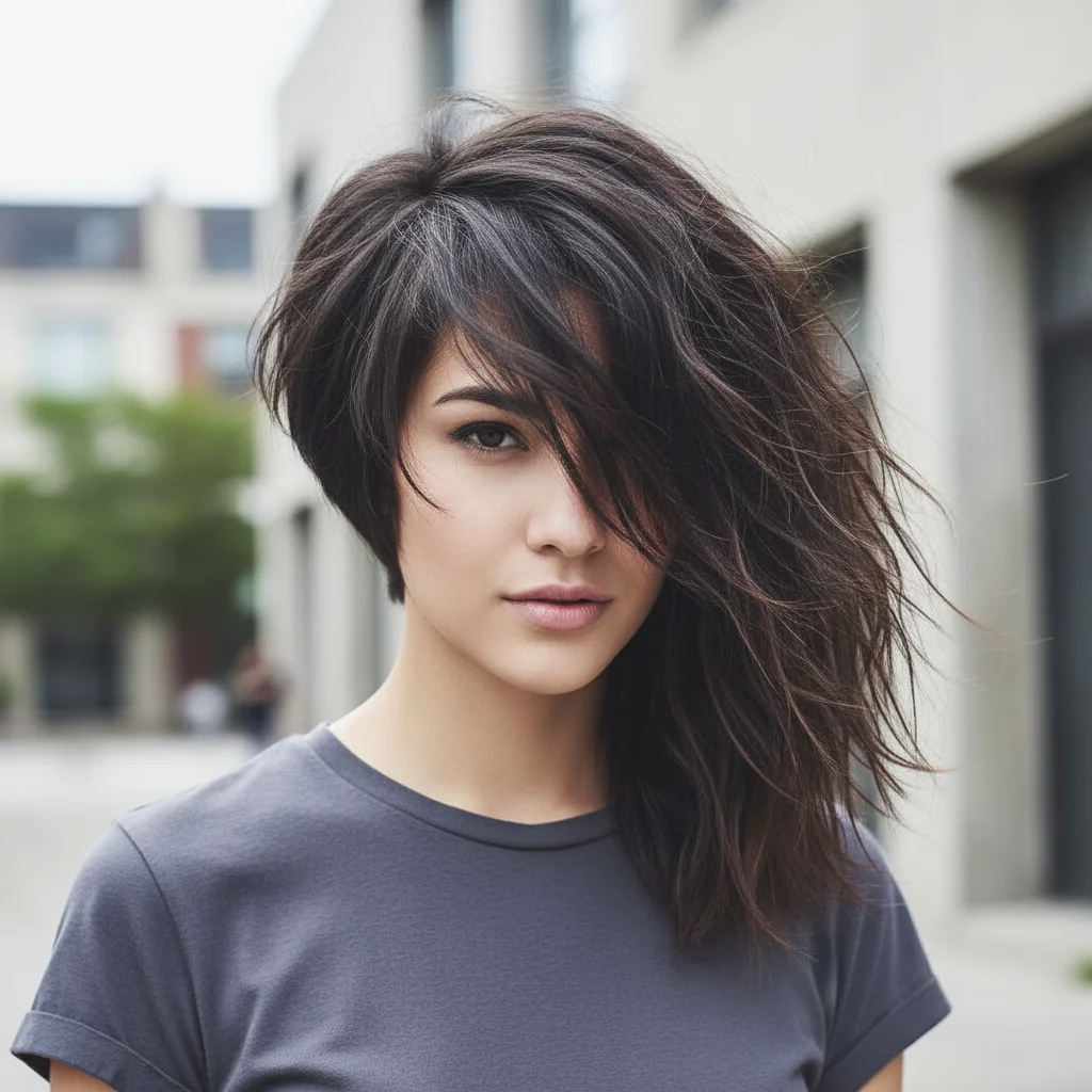 Asymmetrical Layered Bob: Features one side longer than the other, creating a bold and fashion-forward statement.