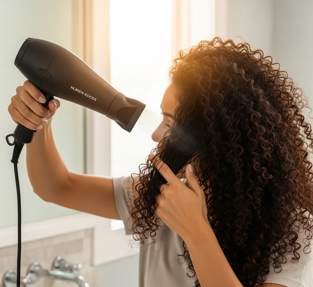 After applying your root-lifting products, attach a diffuser to your hairdryer
