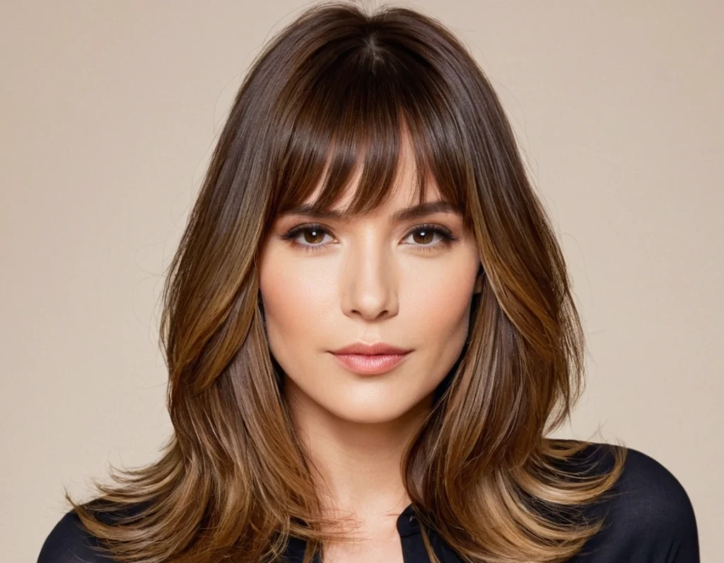 Long Layers with Curtain Bangs