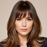 Long Layers with Curtain Bangs