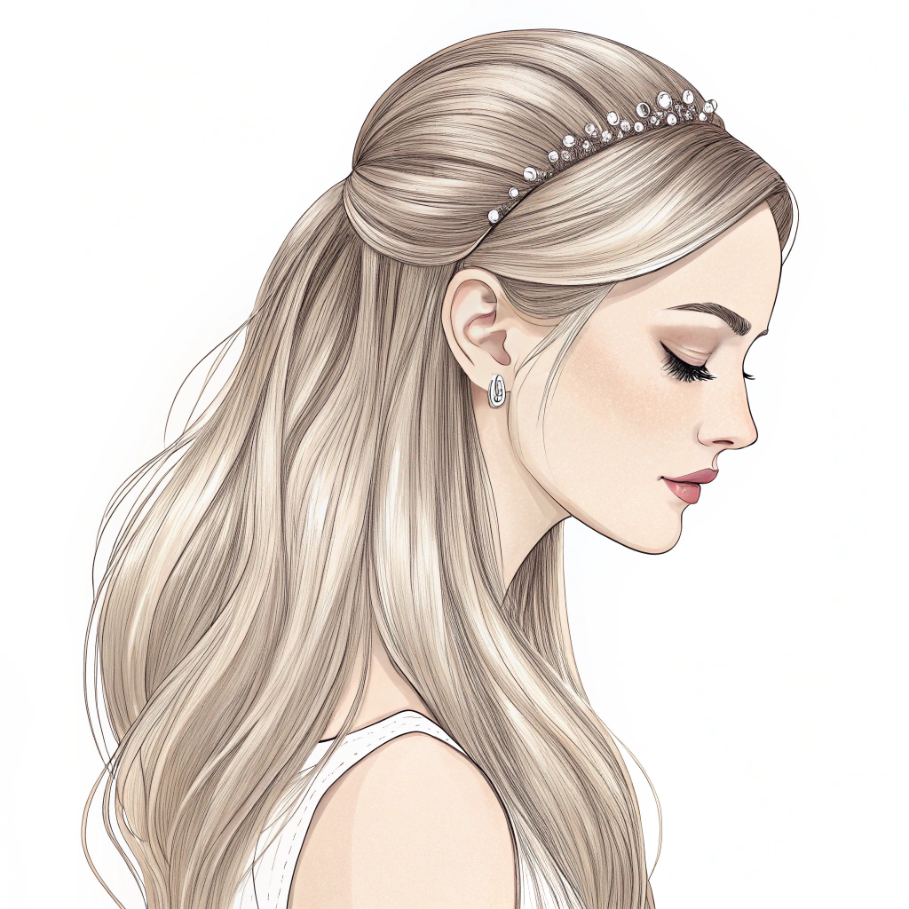 For long straight hair, Half-Down offers a way to keep hair out of the face while showcasing its length.