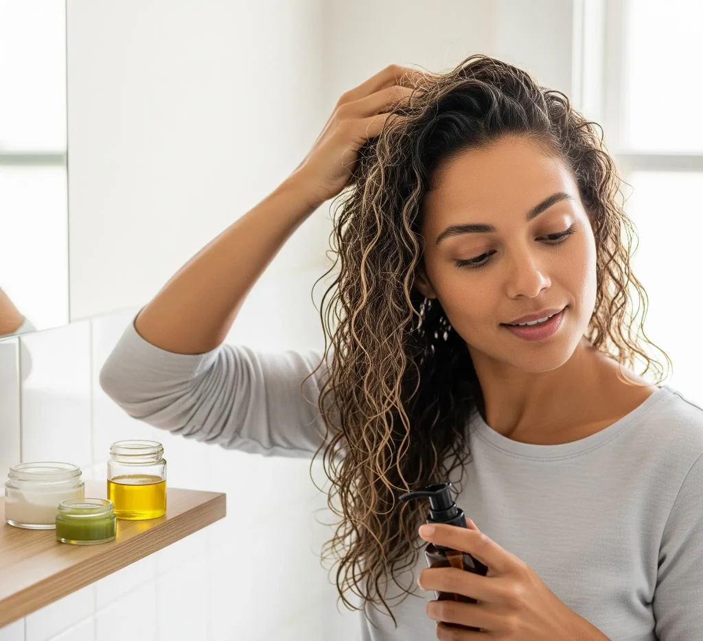 After rinsing, apply a leave-in conditioner or natural oil to damp hair