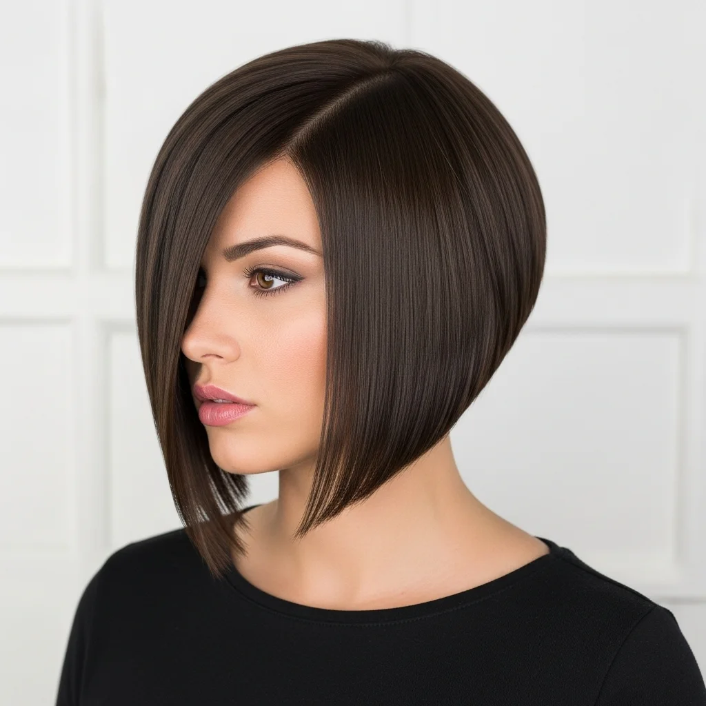 The primary benefit of angled bobs for thick hair is the strategic weight removal.