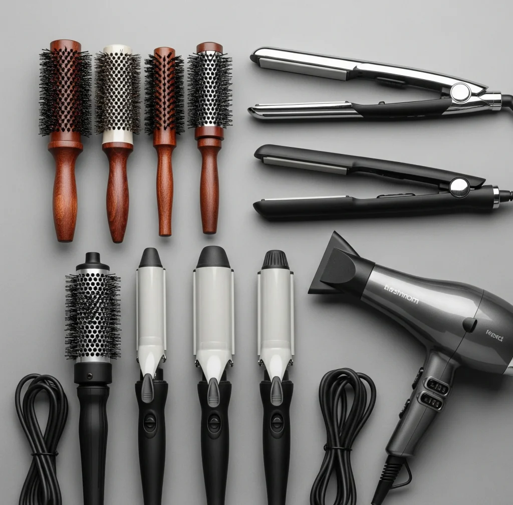 For best result using round brushes, flat irons , curling wands and hair dryer