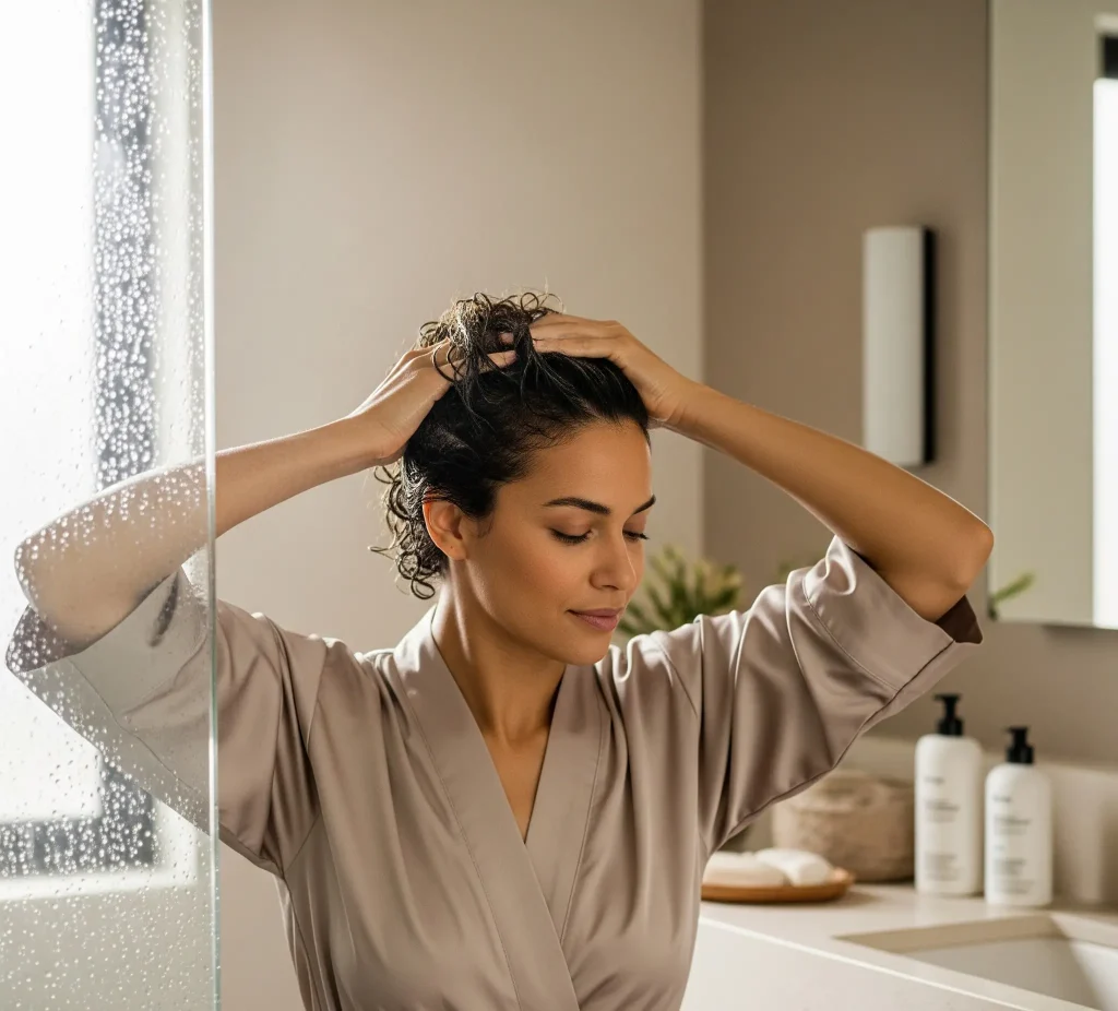 For very coarse or dry curls, applying a conditioner or natural oil before shampooing can help protect the hair from stripping during the cleansing process.