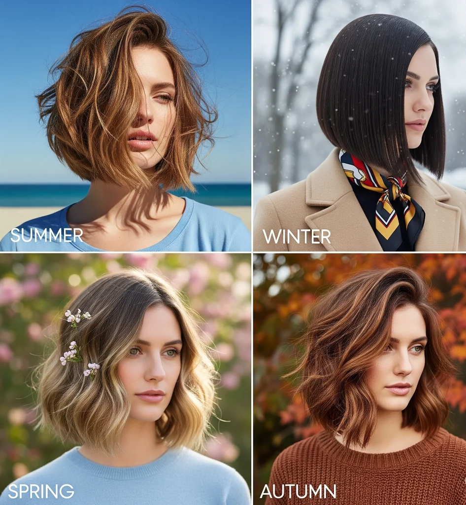 One of the greatest advantages of angled bob cuts is their adaptability to different seasons and occasions.