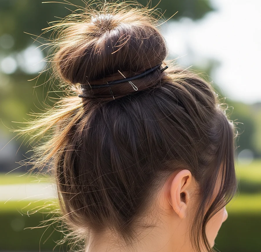 For workouts or outdoor activities, secure the bun more tightly while maintaining the aesthetic.