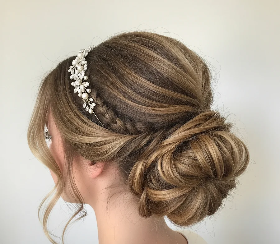 For weddings or galas, elevate the messy bun with strategic accessories and more defined texture.