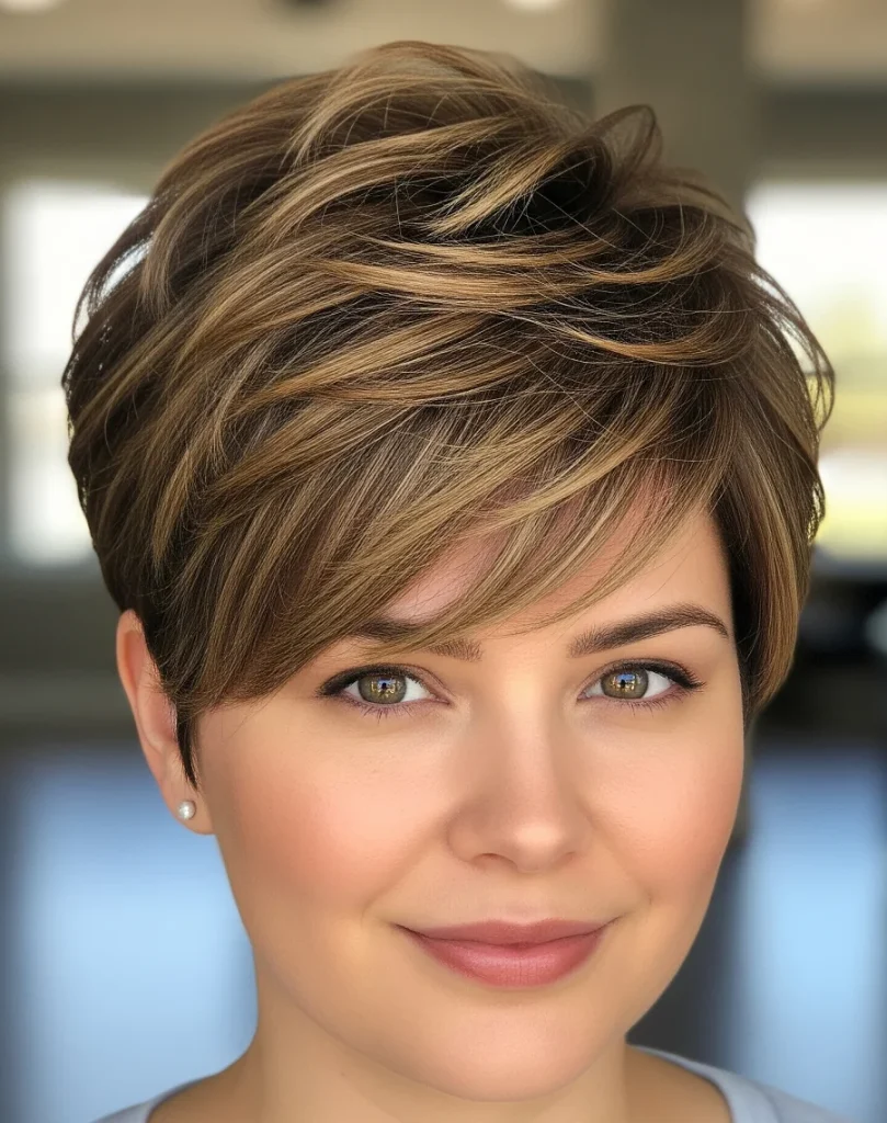 Layered Pixie Cut : Choppy, razored layers on top