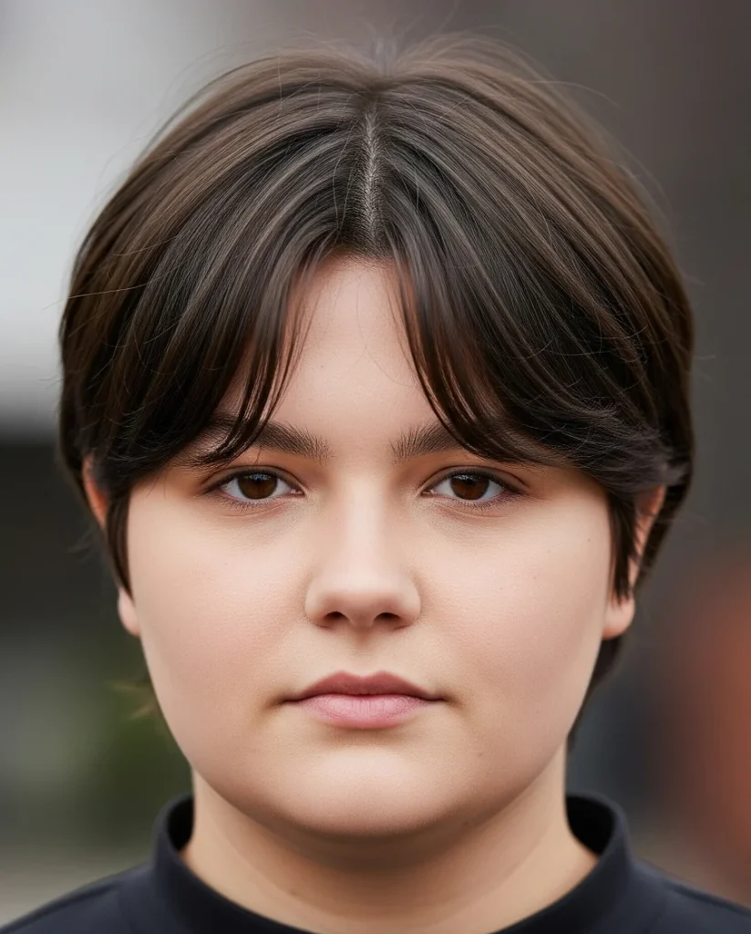 Long Bangs Crop: Subtle layering through the top