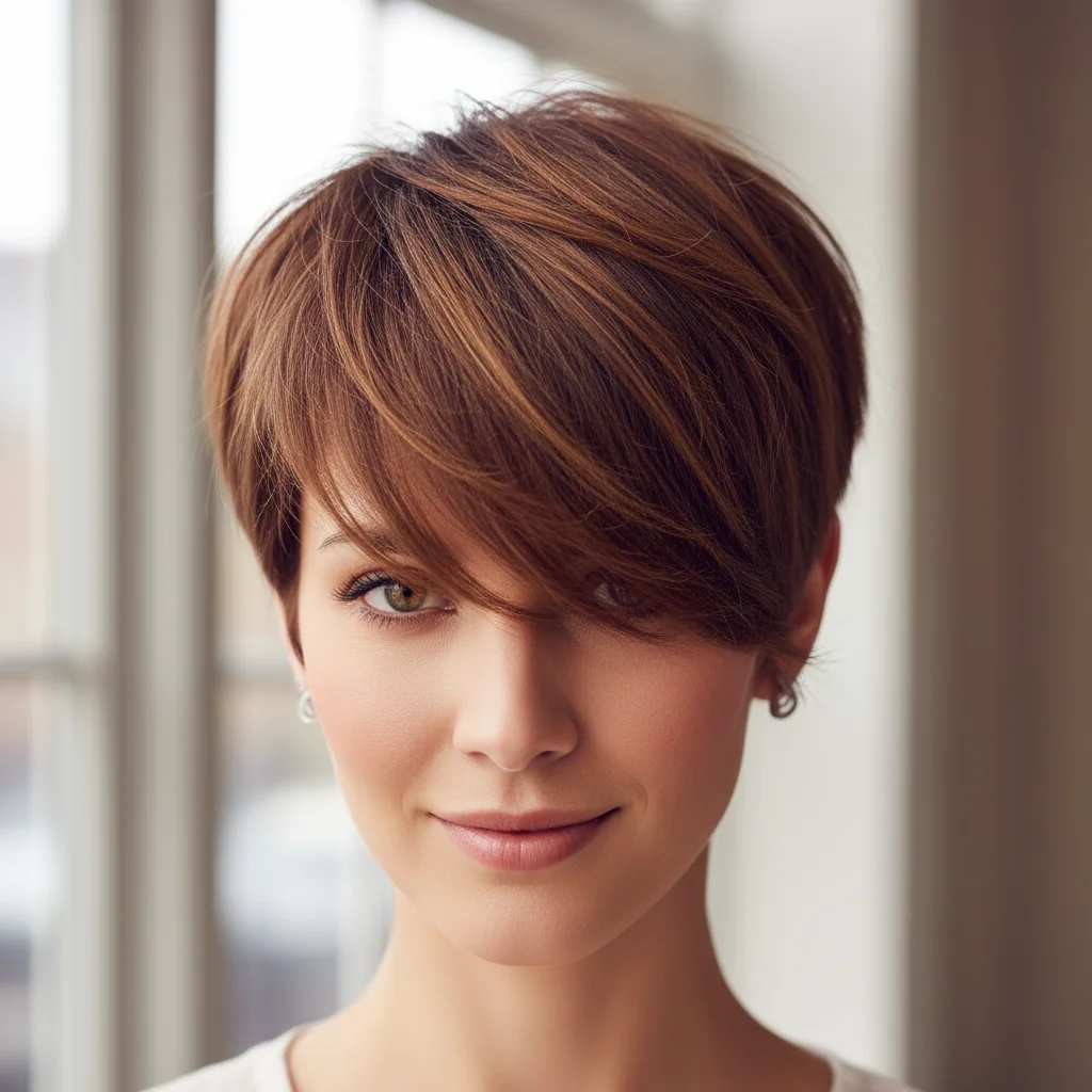 oval faces can pull off almost any hairstyle, and the asymmetrical pixie is no exception.