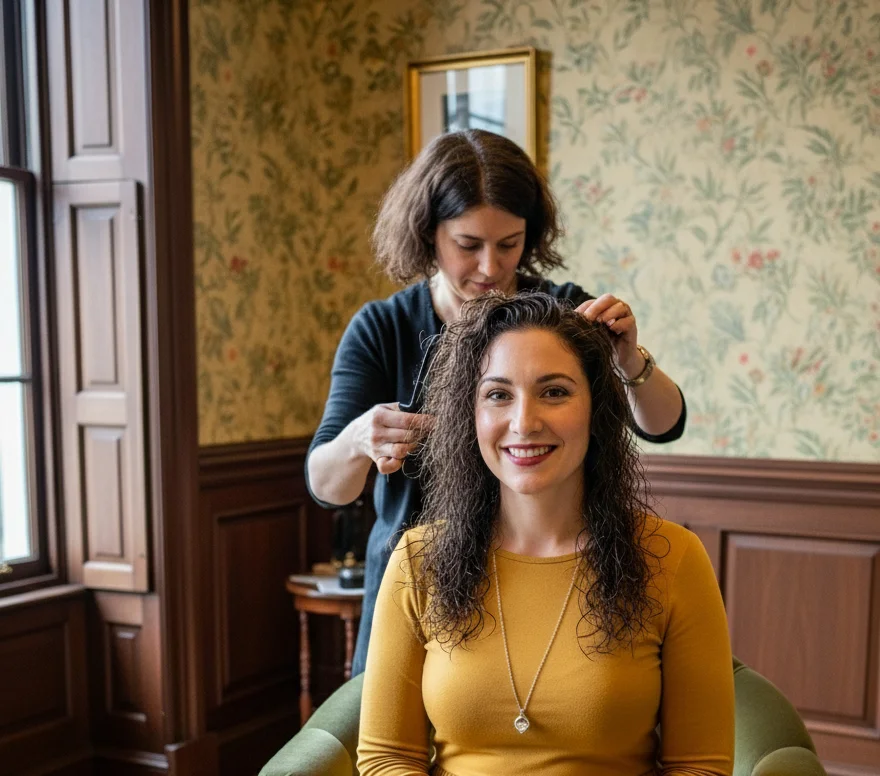 Regular trims (every 3-4 months) help remove damaged ends and prevent breakage from traveling up the hair shaft, which can impact curl definition.
