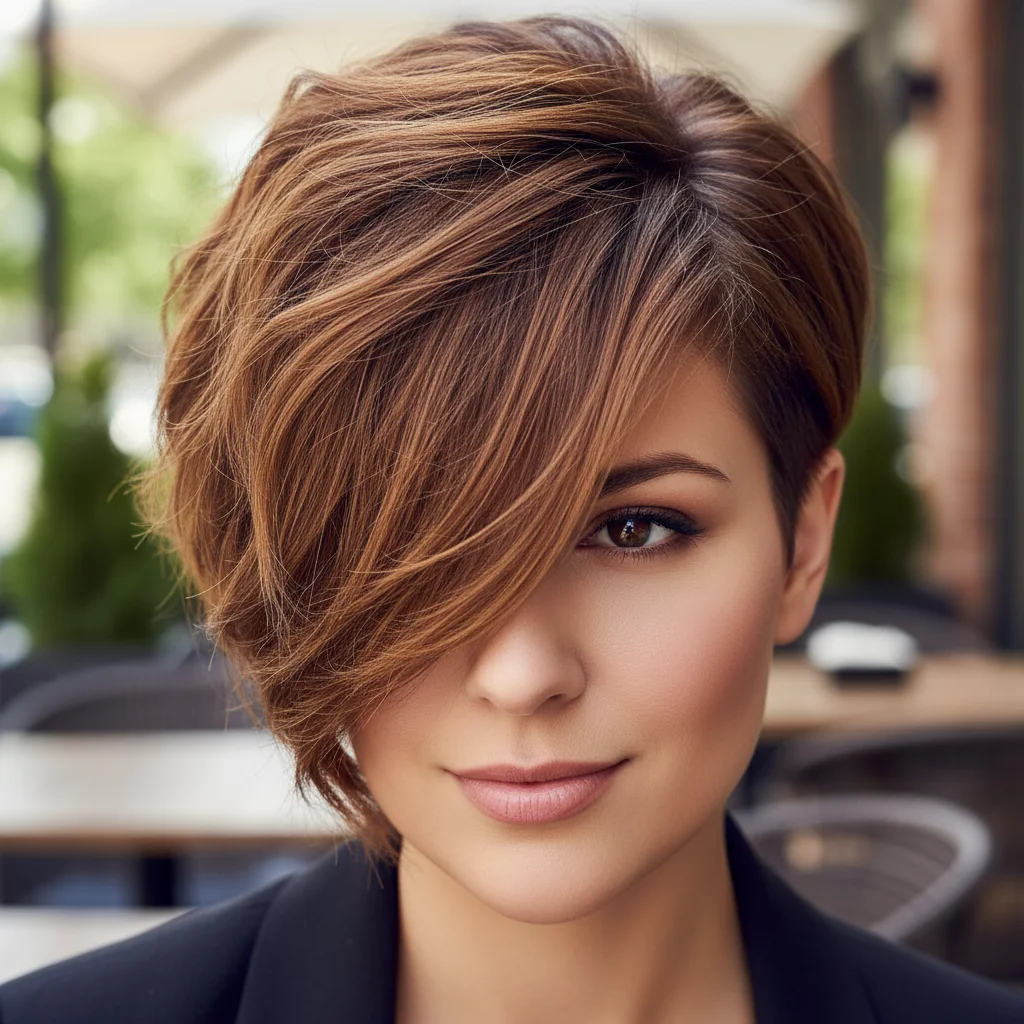 For round faces, the goal is to create the illusion of length and angularity, counteracting the natural softness.