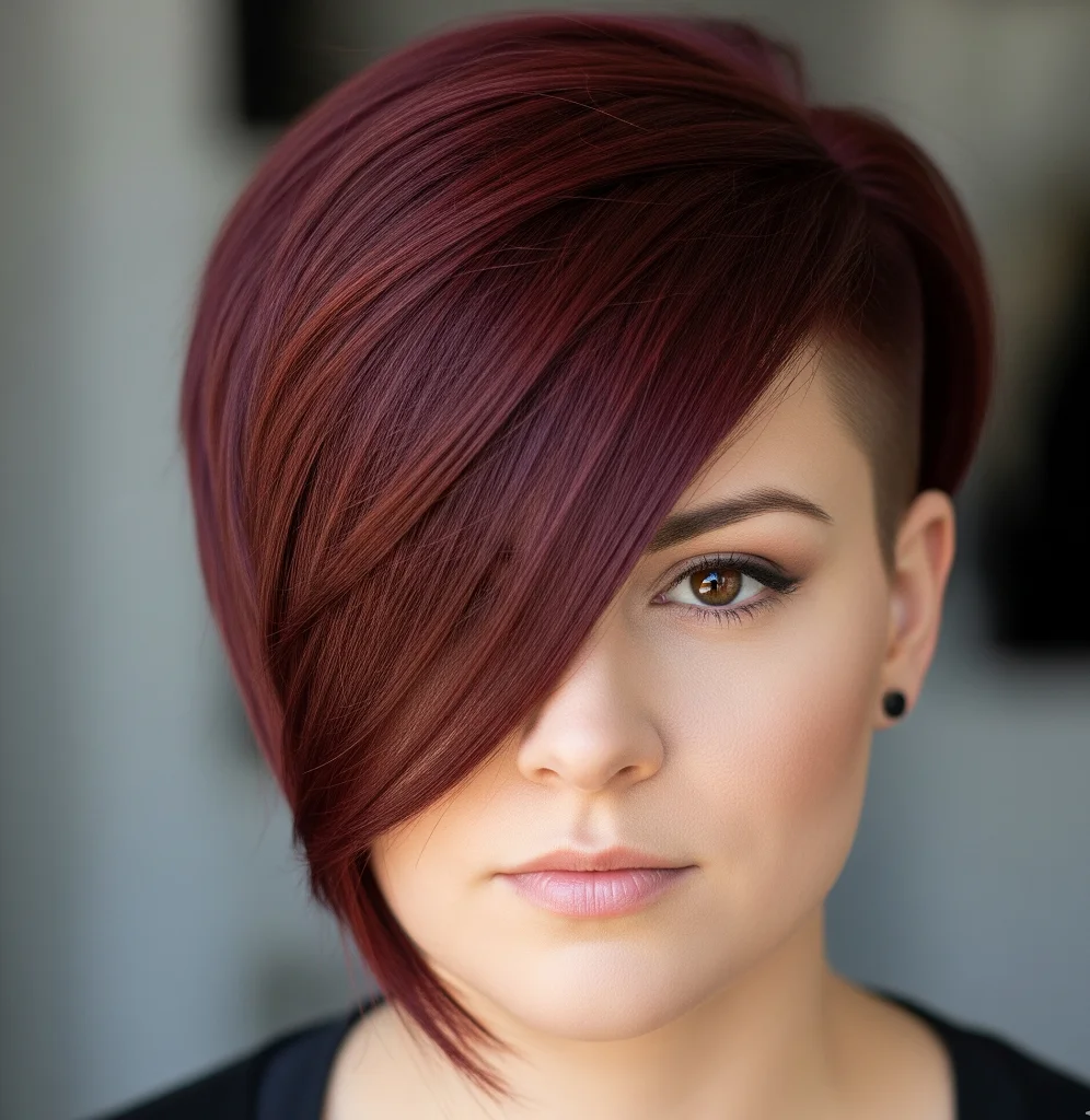 The asymmetrical pixie can soften square face features while still celebrating the face's inherent strength.