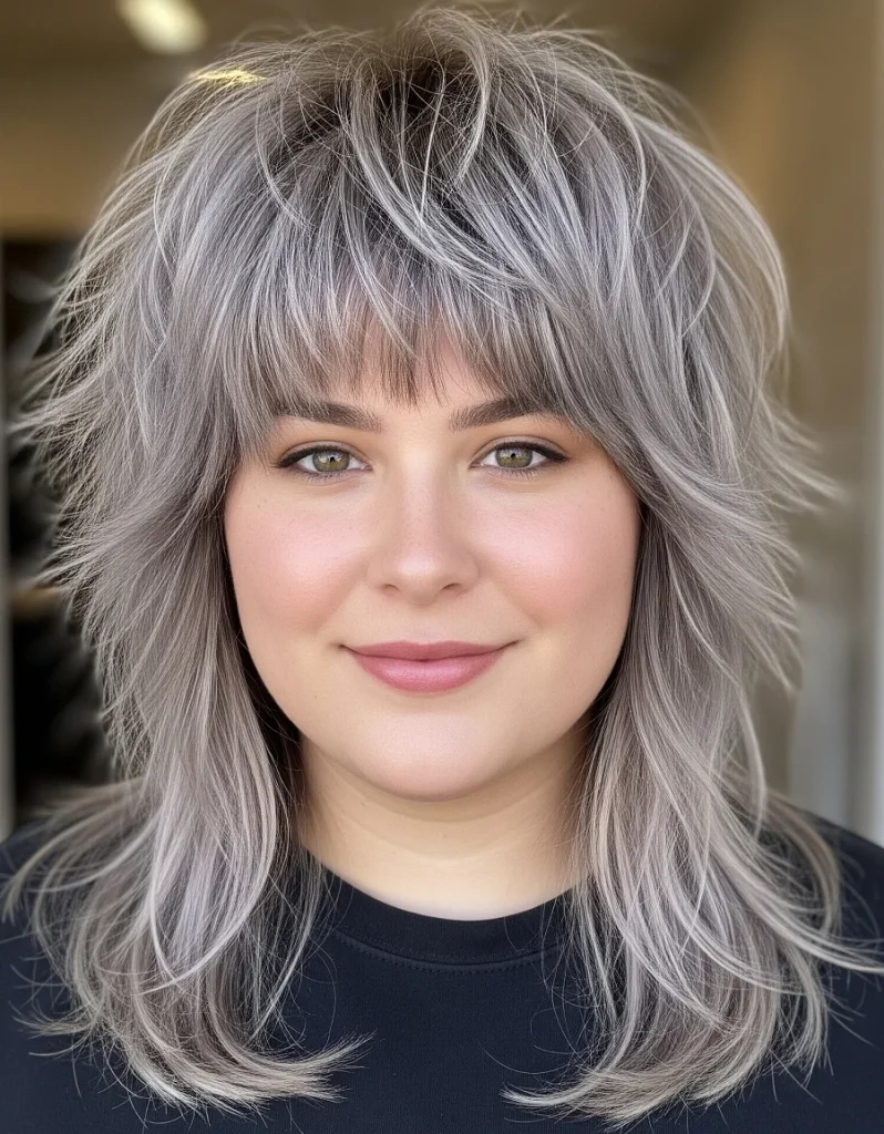 Textured Shag: Choppy, razored ends throughout