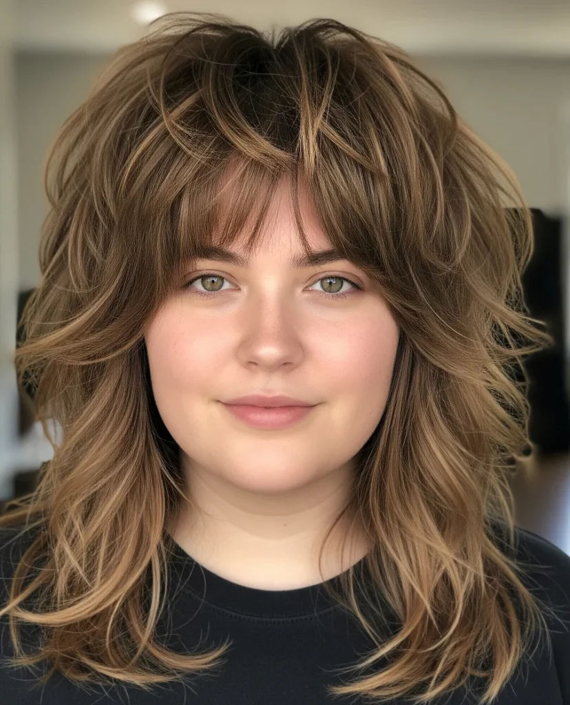 Textured Shag: Face-framing pieces starting at cheekbones