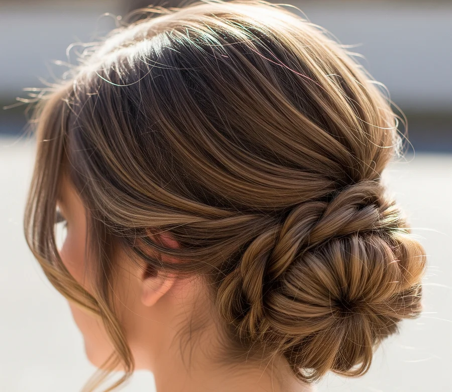The Low Relaxed Bun:
Perfect for casual elegance, this style sits at the nape of the neck