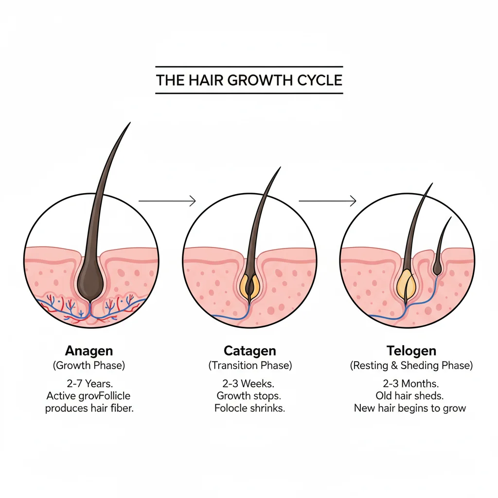 the hair growth cycle and the miniaturization of hair follicles.